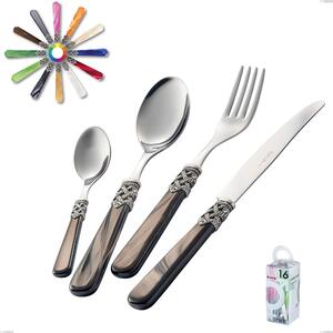 Ginevra You&Me 16 Pieces Cutlery Set, (Stainless Steel 18.10 AISI 304), Methacrylate Handle