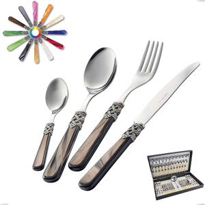 Geneva Cutlery Set 49 Pieces in Canteen Box, (Stainless Steel 18.10 AISI304), Methacrylate Handle