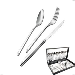 Goccia 51-piece Cutlery Set in Canteen Box, Hollow Handle Knife, 18/10 Stainless Steel (Aisi 304), 4 mm Thickness