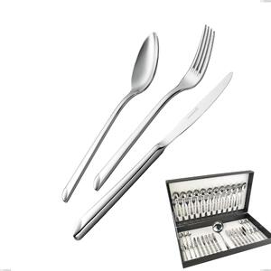 Goccia 49-piece cutlery set in canteen box, hollow handle knife, 18/10 stainless steel (Aisi 304), 4 mm thickness