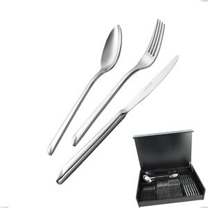 51-piece cutlery set in wooden case with hollow handle knife Goccia, 18/10 stainless steel (Aisi 304), 4 mm thickness Goccia