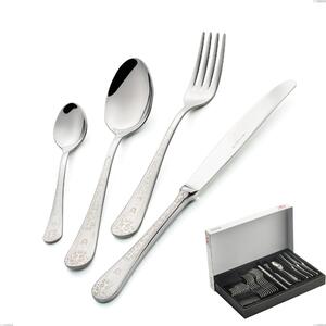 Hermitage 30-piece cutlery set in panoramic packaging, Polished Stainless Steel 18.10 (AISI304), 2.5 mm thickness