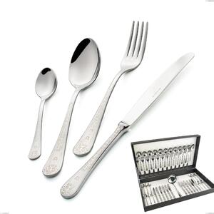 Hermitage 49-piece cutlery set in canteen box, Polished Stainless Steel 18.10 (AISI304), 2.5 mm thickness