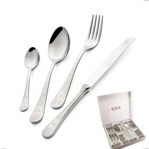 Hermitage 24-piece Cutlery Set in Case, Polished Stainless Steel 18.10 (AISI304), 2.5 mm Thickness