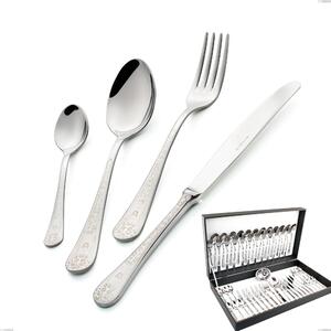 Hermitage 51 Piece Cutlery Set in Canteen Box, Polished Stainless Steel 18.10 (AISI304), 2.5 mm Thickness