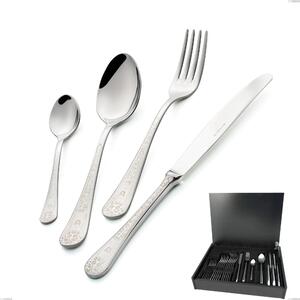 HERMITAGE 24-piece Cutlery Set in 18/10 Mirror-Polished Stainless Steel 2.5 mm Thickness with Wooden Case