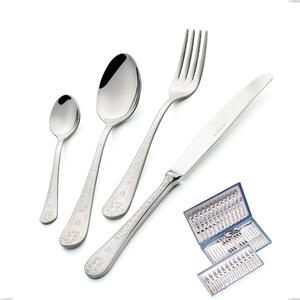 Hermitage 75 Pieces Cutlery Set in Gift Case, Polished Stainless Steel 18.10 (AISI304), 2.5 mm Thickness