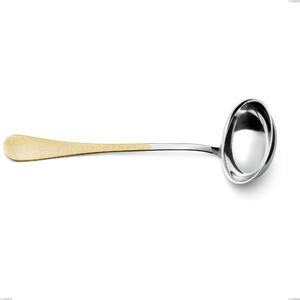 Hermitage Gold Ladle, 18-10 Stainless Steel, 24 Carat Polished Gold, 2.5 mm Thickness, 287 mm Length