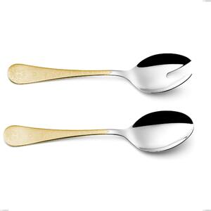 Hermitage Gold Salad Cutlery Set, 18-10 Stainless Steel, 24 Carat Polished Gold, 2.5 mm Thickness, 233 mm Length