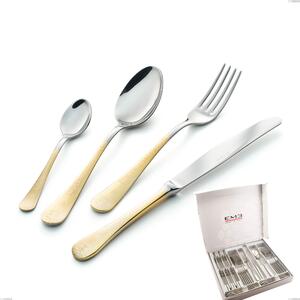 Hermitage oro 24-piece cutlery set in box, 18-10 stainless steel, 24 carat polished gold, 2.5 mm thickness