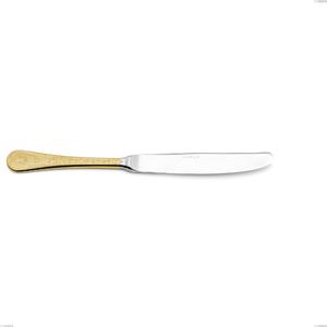 Hermitage Gold Table Knife, 18-10 Stainless Steel, 24 Carat Polished Gold, 2.5 mm Thickness, 240 mm Length