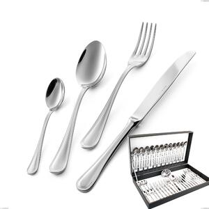 Impero 51 Pieces Cutlery Set in Canteen Box, Economical Knife, STAINLESS STEEL 18.10 (AISI304), Thickness 2.5 MM