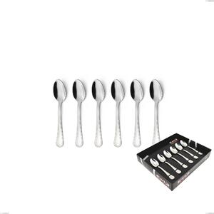 Impero Silver 8 Micron Moka Spoon Set, 8 Micron Silver Coating in Display Box, Stainless Steel AISI 304 Silver Finish, Cutlery Thickness 3 mm