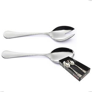 Impero Silver 8 Micron 2-piece Salad Set, Stainless Steel Aisi 304 Silver Finish, Silver Thickness 8 Microns, Cutlery Thickness 3 mm in Showcase Package
