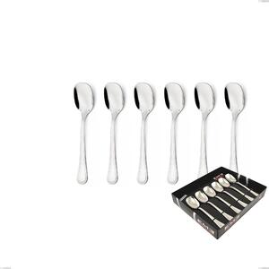 Impero Silver 8 Micron Ice Cream Spoon Set, 8 Micron Silver Coating in Display Box, Stainless Steel Aisi 304 Silver Finish, Silver Thickness 8 Microns, Cutlery Thickness 3 mm