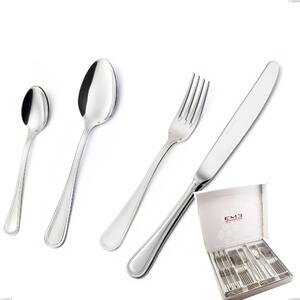 Impero Silver 8 Micron 24-Piece Cutlery Set, 8 Micron Silver Coating in Box, Stainless Steel Aisi 304 Silver Finish, 3 mm Cutlery Thickness