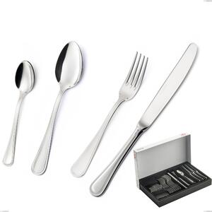 30-Piece impero Silver 8 Micron Cutlery Set, Stainless Steel AISI 304 with Silver Finish, 8 Micron Silver Thickness, 3 mm Cutlery Thickness in Panoramic Packaging