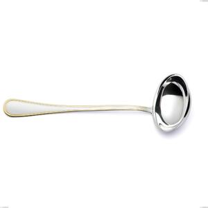 Impero Gold Ladle, 18-10 Stainless Steel, 24 Carat Polished Gold, 2.5 mm Thickness, 287 mm Length