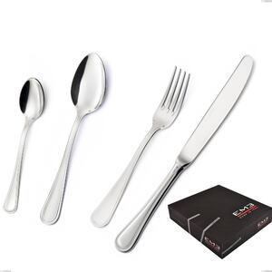 Impero Silver 8 Micron 49 Piece Cutlery Set, Stainless Steel Aisi 304 Silver Finish, 8 Micron Silver Thickness, 3 mm Cutlery Thickness in Gift Box