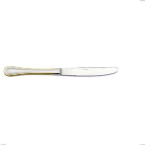 Impero oro Affordable Dining Knife, 18-10 Steel, 24 Carat Polished Gold, 2.5 mm Thickness, 235 mm Length