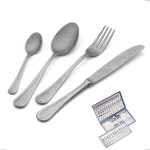 75-Piece Impero Retro Cutlery Set in Canteen Box, Vintage Stainless Steel (Aisi 304)