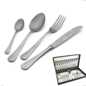 Impero Retro 49-piece cutlery set in canteen box, Vintage Stainless Steel (Aisi 304)