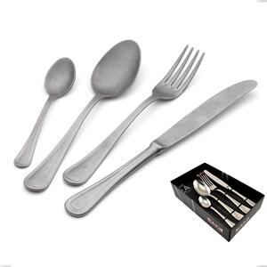 Impero Retro 24 Piece Cutlery Set in Display Case, Vintage Stainless Steel (Aisi 304)