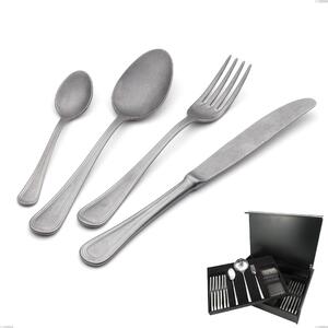 75-Piece Impero Retro Vintage Cutlery Set in Wooden Box, Stainless Steel (Aisi 304) from the Canteen
