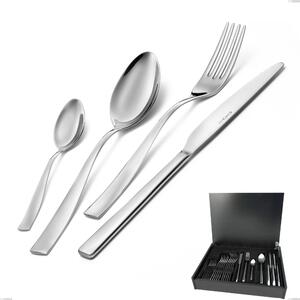 Infinity Polished Stainless Steel Cutlery Set 24 Pieces in Wooden Case, 2.5 mm Thickness, 18/10 (AISI304)