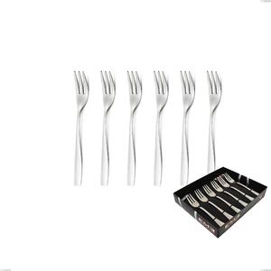 Set of 6 Infinity Polished Stainless Steel Dessert Forks 2.5 mm in Display Case Infinity Polished Stainless Steel 2.5 mm, 18/10 (AISI304), Thickness 2.5 mm