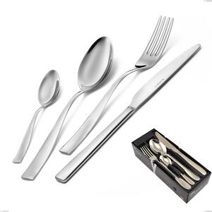 Infinity Polished Stainless Steel 24-Piece Cutlery Set 2.5 mm in Space-Saving Packaging, 18/10 (AISI304), Thickness 2.5 mm