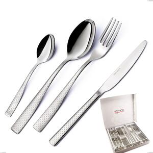 Infinity Monogran 24 Piece Cutlery Set in Box, 18/10 Stainless Steel (aisi 304) with Laser Engraving, 2.5 mm Thickness