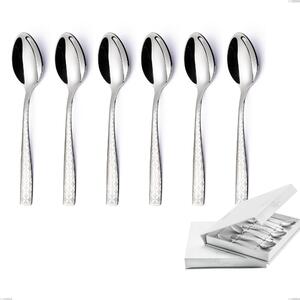 Set of 6 Moka Spoons Infinity Monogran in Book-style Box, 18/10 Stainless Steel (aisi 304) with Laser Engraving, 2.5 mm Thickness