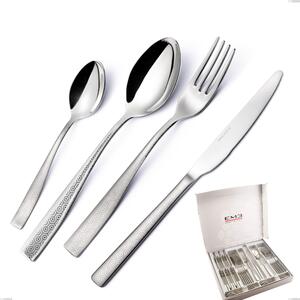 Infinity Seamless 24 Piece Cutlery Set in Box, 18/10 Stainless Steel (aisi 304), Laser Engraving, 2.5 mm Thickness