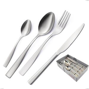 16-Piece Infinity Sandblasted Cutlery Set in Showcase Packaging, 18/10 Stainless Steel (aisi 304) with Laser Engraving, 2.5 mm Thickness