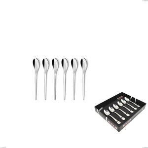 Set of 6 Joli Moka Spoons in Display Box, Stainless Steel 18.10 (AISI304), 4.00 mm Thickness