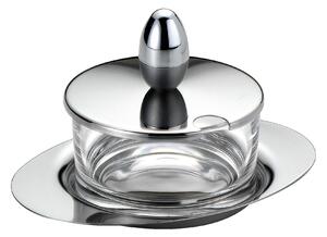JOINT Oval Cheese Dish in Polished Steel with Crystalline Glass Container