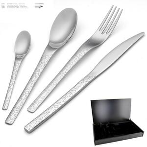 JOY TRIANGLE 24 Piece Cutlery Set in Polished 18/10 Stainless Steel 2 mm Thickness with Wooden Case