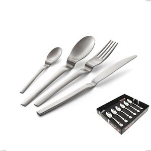 Set of 6 Joy Up 2.00 mm Moka Spoons, 18/10 Frosted Stainless Steel, 2.00 mm Thickness, in Display Box, 18/10 Stainless Steel (AISI 304)