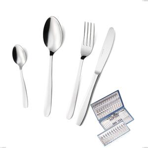 Katya 75 Piece Cutlery Set in Canteen Box, Polished Stainless Steel Aisi 304, 2 mm Thickness