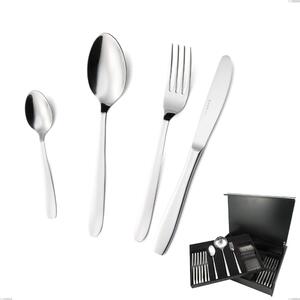 75-Piece Katya Cutlery Set in Wooden Box, Mensa, Stainless Steel AISI 304, Polished Cutlery, 2 mm Thickness