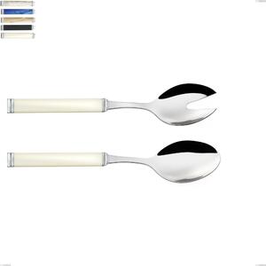 Kilim Salad Pair, 18/10 AISI 304 Polished Stainless Steel with Pearlescent Acrylic Handle, Length 242 mm