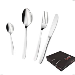 Katya 49 Piece Cutlery Set in Gift Box, Economical Knife, Polished Stainless Steel AISI 304, 2 mm Thickness