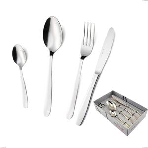 16-Piece Katya Cutlery Set in Showcase Packaging, Economical Knife, Stainless Steel AISI 304, Polished, 2mm Thickness