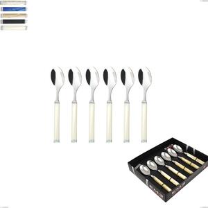 Showcase Box 6 Pieces Kilim Coffee Spoon, 18/10 AISI 304 Polished Stainless Steel with Pearly Acrylic Handle