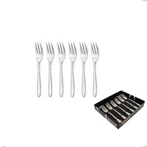Kappa Set of 6 Dessert Forks in Showcase Packaging, Stainless Steel 18.10 (AISI304), 2.5 mm Thickness