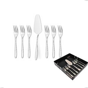 Kappa 7-piece dessert cutlery set, small forks and cake server in showcase packaging, Stainless Steel 18.10 (AISI304), thickness 2.5 mm