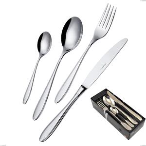 Kappa 24-Piece Cutlery Set in Space-Saving Packaging, Stainless Steel 18.10 (AISI304), 2.5 mm Thickness