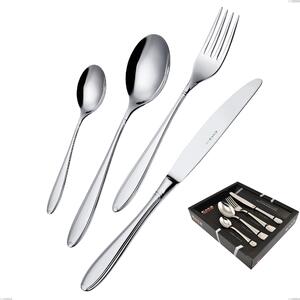 KAPPA 24 Pieces Cutlery Set in 18/10 Stainless Steel Mirror Polished 2.5 mm Thickness