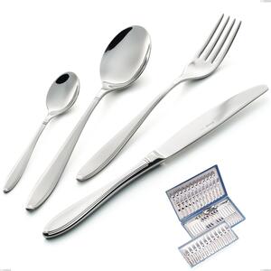 Kappa Sandblasted 75-piece cutlery set in gift case, 18/10 (AISI304), thickness 2.5 mm